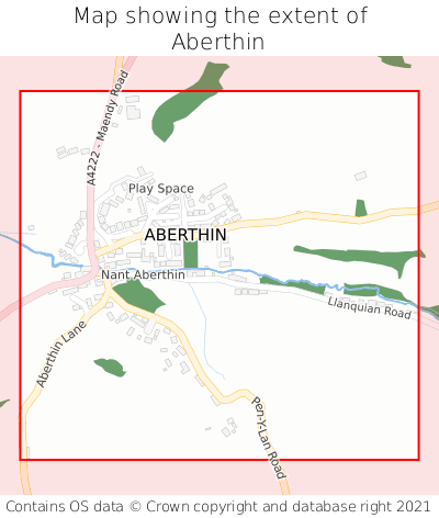 Map showing extent of Aberthin as bounding box