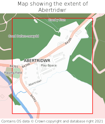 Map showing extent of Abertridwr as bounding box
