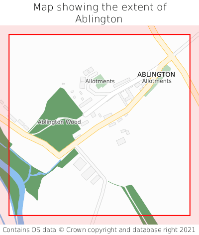 Map showing extent of Ablington as bounding box