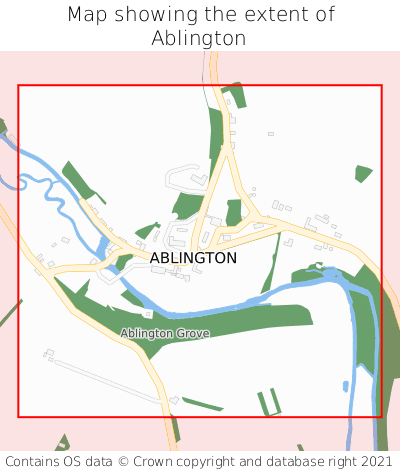 Map showing extent of Ablington as bounding box