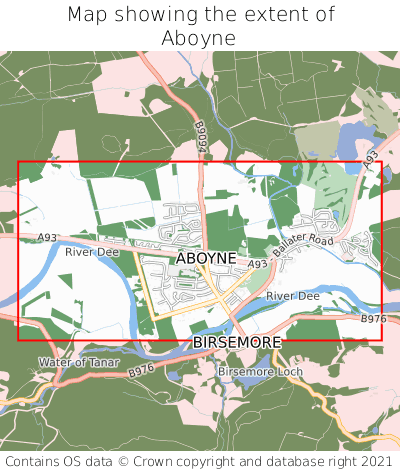 Map showing extent of Aboyne as bounding box