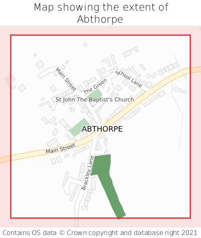 Map showing extent of Abthorpe as bounding box