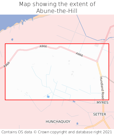 Map showing extent of Abune-the-Hill as bounding box