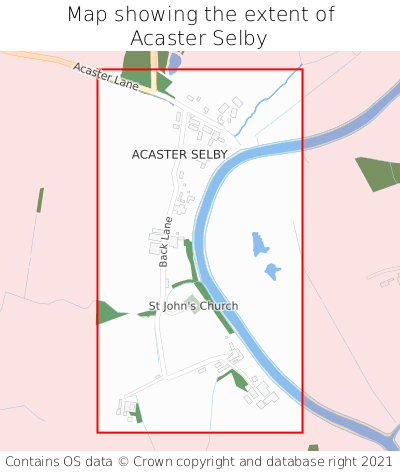 Map showing extent of Acaster Selby as bounding box