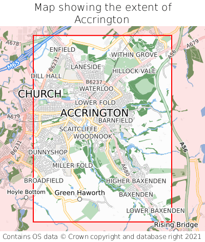 Map showing extent of Accrington as bounding box