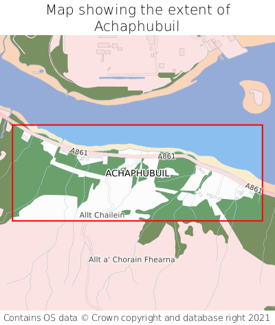 Map showing extent of Achaphubuil as bounding box
