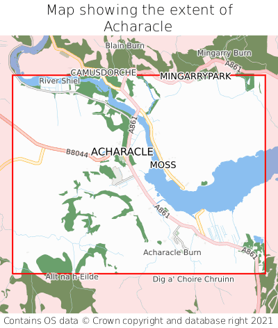 Map showing extent of Acharacle as bounding box