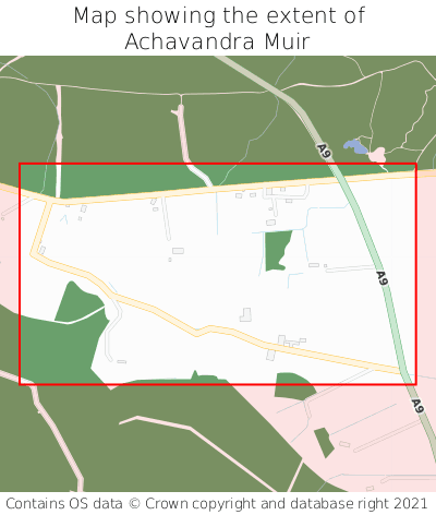 Map showing extent of Achavandra Muir as bounding box