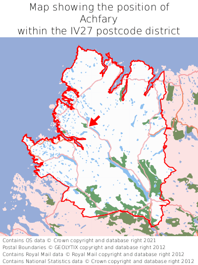 Map showing location of Achfary within IV27