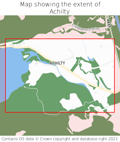 Map showing extent of Achilty as bounding box