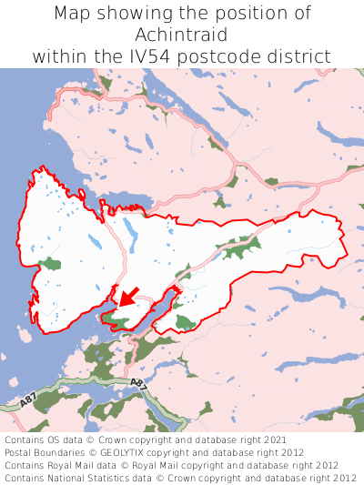 Map showing location of Achintraid within IV54