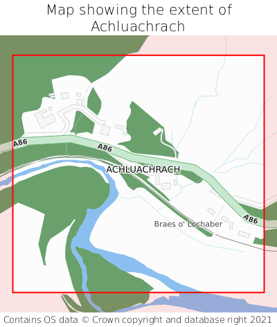 Map showing extent of Achluachrach as bounding box