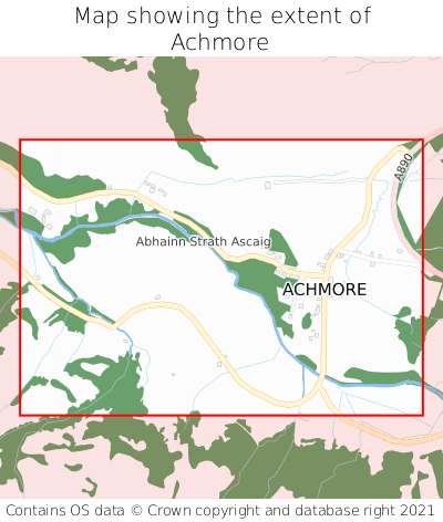 Map showing extent of Achmore as bounding box