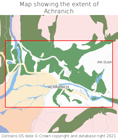 Map showing extent of Achranich as bounding box