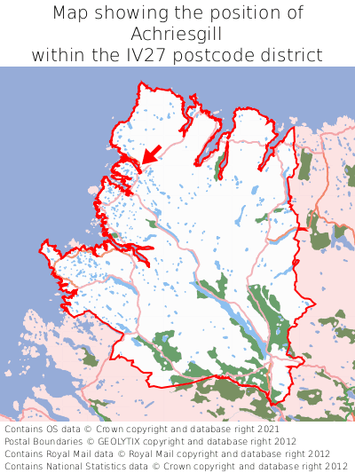 Map showing location of Achriesgill within IV27