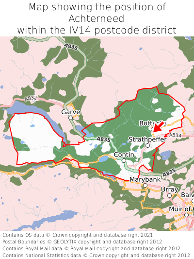 Map showing location of Achterneed within IV14