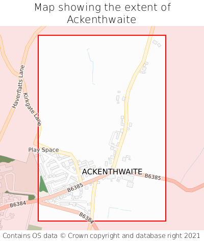 Map showing extent of Ackenthwaite as bounding box
