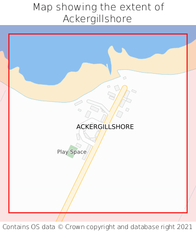 Map showing extent of Ackergillshore as bounding box