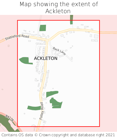 Map showing extent of Ackleton as bounding box