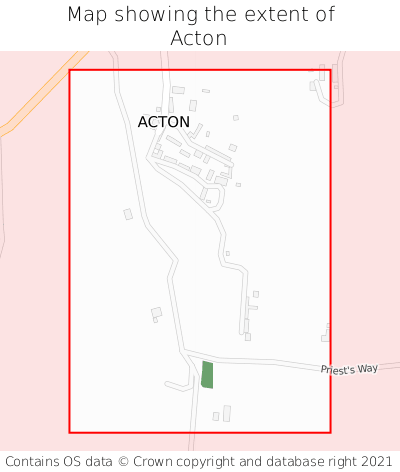 Map showing extent of Acton as bounding box