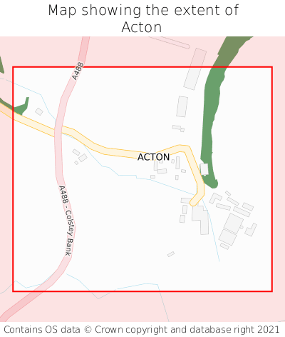 Map showing extent of Acton as bounding box