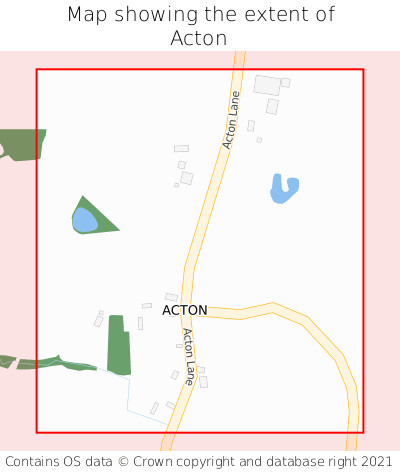 Map showing extent of Acton as bounding box