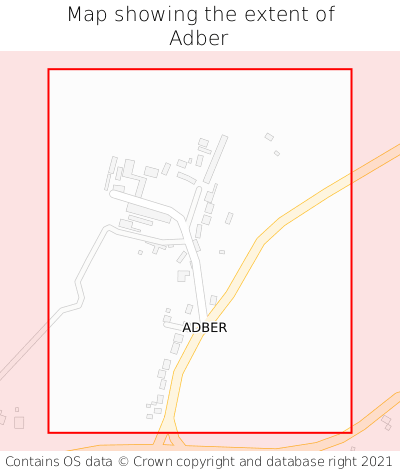 Map showing extent of Adber as bounding box
