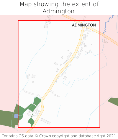 Map showing extent of Admington as bounding box