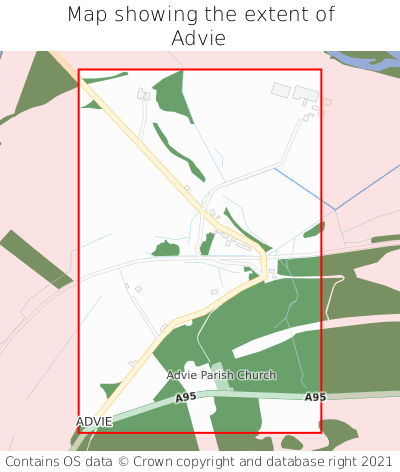 Map showing extent of Advie as bounding box