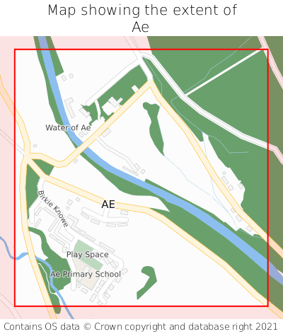 Map showing extent of Ae as bounding box