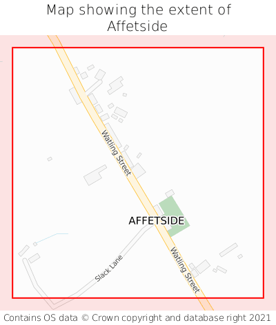 Map showing extent of Affetside as bounding box