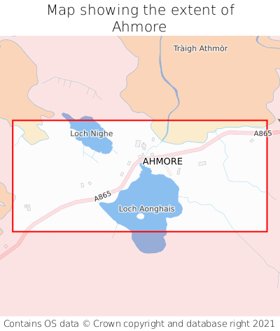 Map showing extent of Ahmore as bounding box
