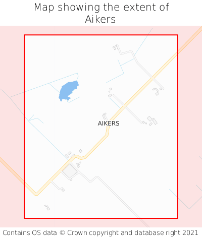Map showing extent of Aikers as bounding box
