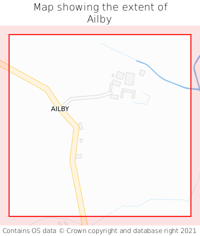 Map showing extent of Ailby as bounding box