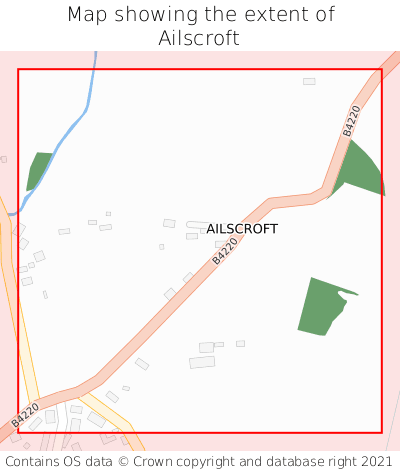 Map showing extent of Ailscroft as bounding box