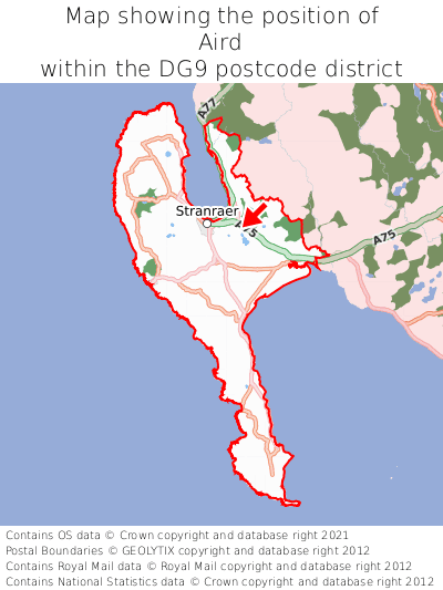 Map showing location of Aird within DG9