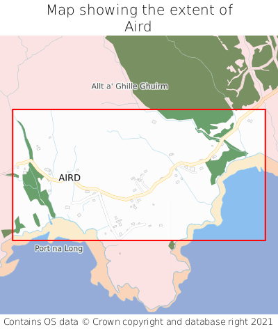 Map showing extent of Aird as bounding box