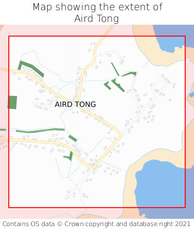Map showing extent of Aird Tong as bounding box