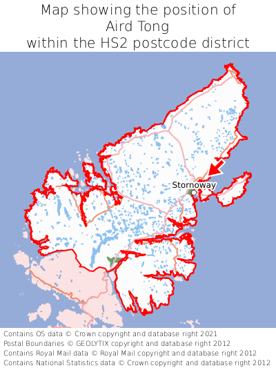 Map showing location of Aird Tong within HS2