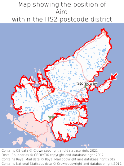 Map showing location of Aird within HS2