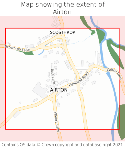 Map showing extent of Airton as bounding box