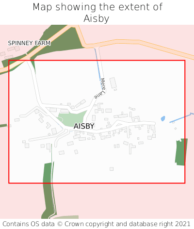 Map showing extent of Aisby as bounding box
