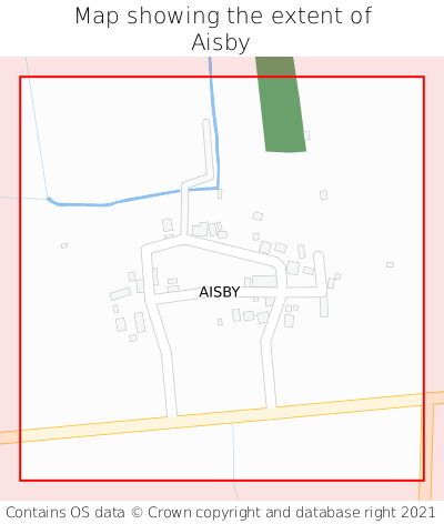 Map showing extent of Aisby as bounding box