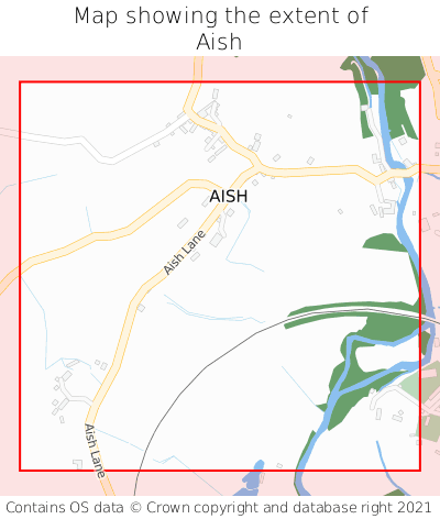 Map showing extent of Aish as bounding box