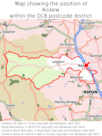 Map showing location of Aiskew within DL8
