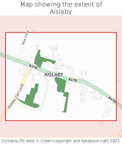 Map showing extent of Aislaby as bounding box