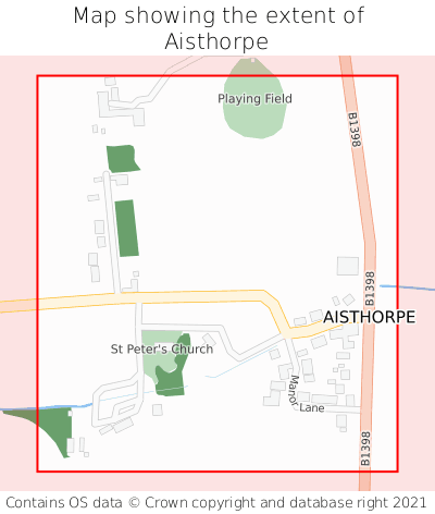 Map showing extent of Aisthorpe as bounding box
