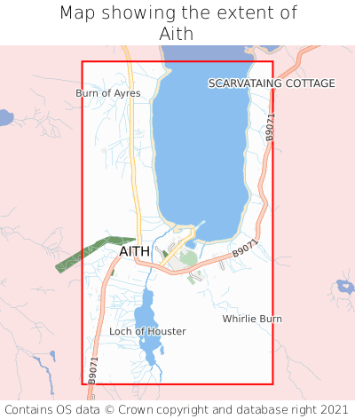 Map showing extent of Aith as bounding box
