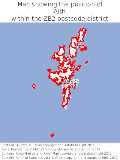 Map showing location of Aith within ZE2