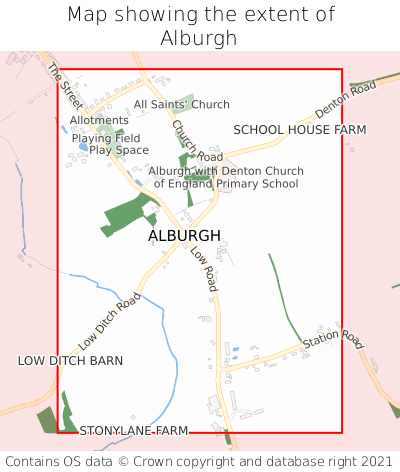 Map showing extent of Alburgh as bounding box